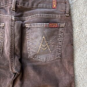 7 For All Mankind Brown Corduroy women’s Jeans Size 28
